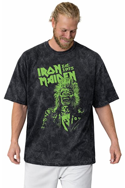 SEVBANO Iron Maiden Rock Metal Music Band Printed Unisex Oversized Vintage Wa...