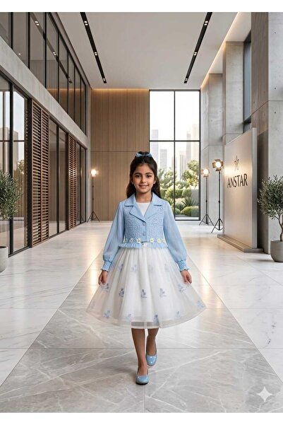 gmax Girls' dress with sparkling flowers