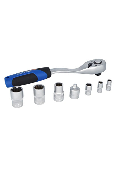 Dexter Dexter ratchet wrench set, 6 sockets, chrome vanadium steel