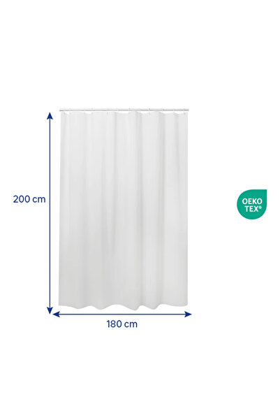 sensea Mia shower curtain, made of PEVA 180 x 200 centimeters, white