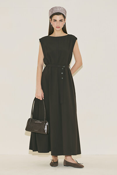Manuka Premium Belt Detailed Dress Brown