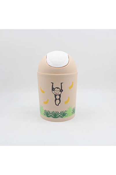 OEM Κάδος απορριμμάτων Kids Monkey, για μπάνιο, με αρθρωτό καπάκι, στρογγυλό ...