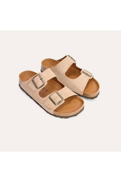Mudo Banded Genuine Leather Slippers
