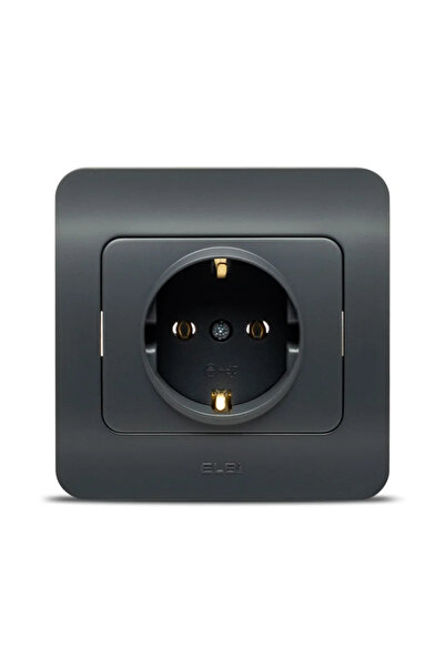 OEM Jazz single socket with grounding, IP20, anthracite