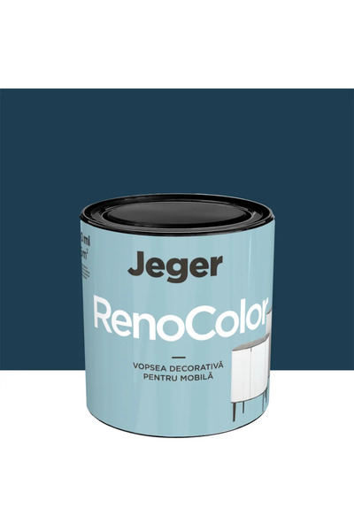 OEM Jeger Reno furniture paint, navy blue, satin finish, 0.45 L