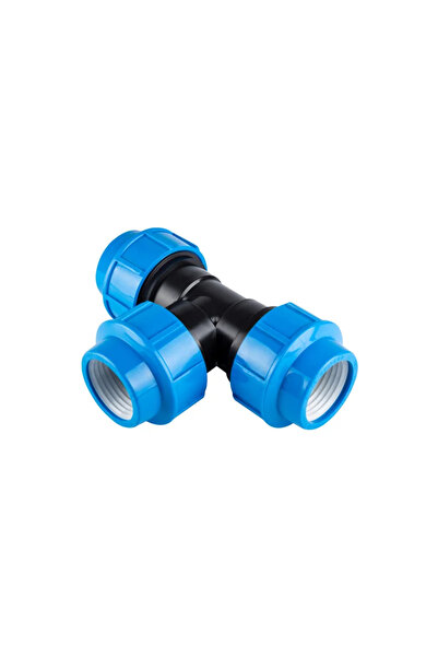 OEM Compression tee for HDPE pipe, Ø 20 mm, black/blue