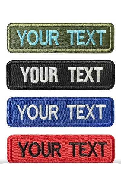 Özden Nakış Kişiselleştirilmiş dörtlü ,renkli , cırtlı patch 10cm×3 cm