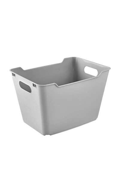 OEM Storage basket, Lotta, plastic, 40 x 28 x 25 cm, 20 L, gray