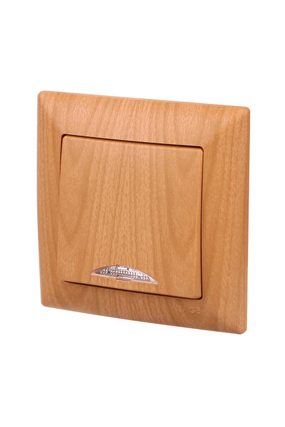 OEM Απλός διακόπτης Gunsan Visage, κλασικός, με LED, IP20, καφέ