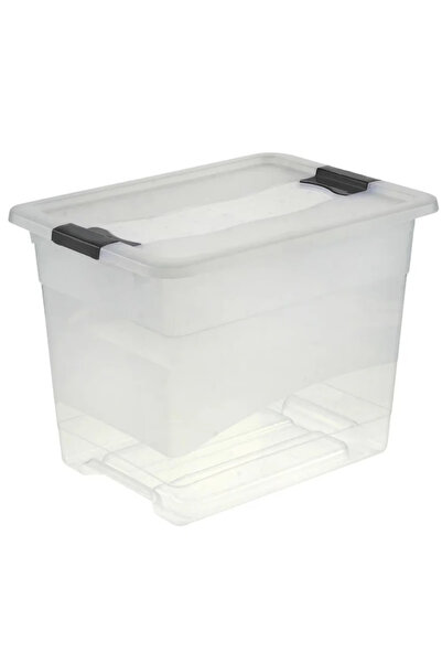 OEM Storage box, plastic, 39.5 x 29.5 x 30 cm, 24 L, with lid, Sheer