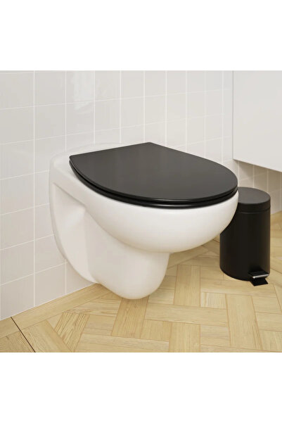 OEM Capac WC Sensea Remix, din duroplast, inchidere lenta, oval, negru