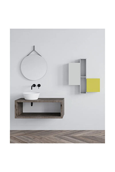 OEM Κάθετος πάγκος μπάνιου, μοριοσανίδα, 3,8 x 30 x 46 cm, γκρι δρυς