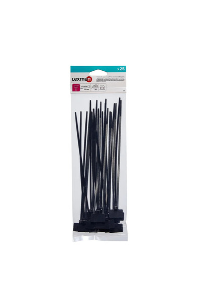 Lexman Tag necklace 215 x 3.2 mm, black, (set of 25 pieces)