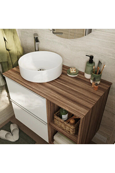 sensea Πάγκος μπάνιου, PAL, Μοντέρνος, 80 x 1,2x 46 cm, καρυδιά