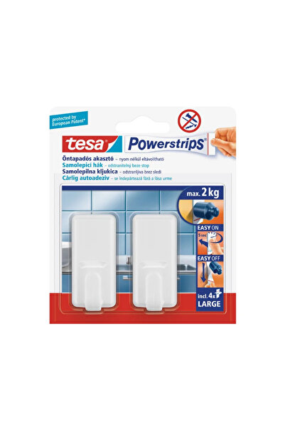 OEM Cuier autoadeziv, o agatatoare simpla, plastic, max 2 kg, alb (set 2 buc)