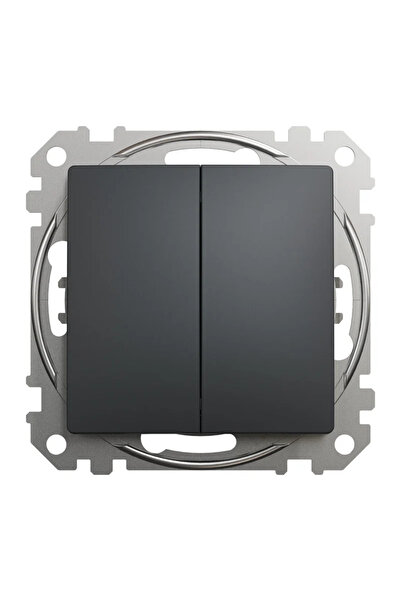 OEM Sedna Νέος Διπλό διακόπτης, IP20, ανθρακί