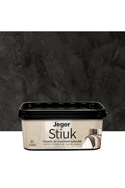 OEM Vopsea decorativa Jeger, efect Stiuk 7, Carbon, 2 L