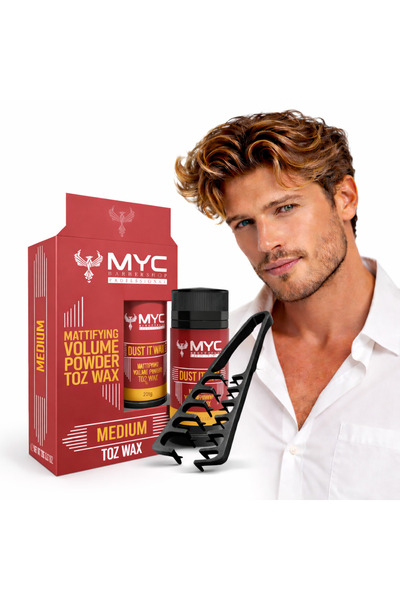 MYC Toz Wax 20g+ Saç Şekillendirici Tarak Seti | Mat Hacim Pudrası Medium Tutucu
