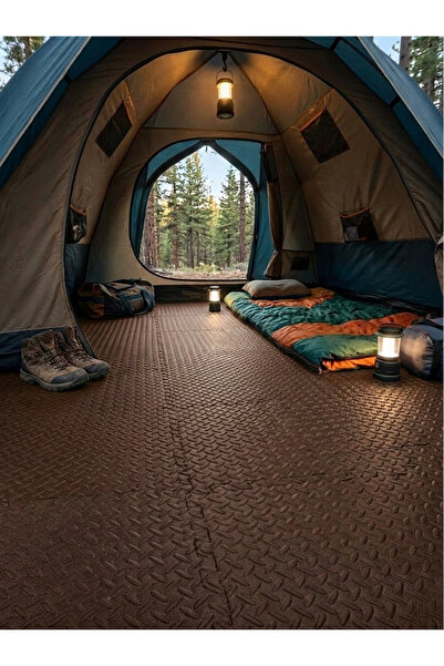 CARPAZAR 16 Parça Set 50x50 13mm 200x200 Kurulumlu Kamp Çadır Matı