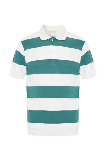 Mudo ÇİZGİLİ POLO YAKA KISA KOLLU KAZAK