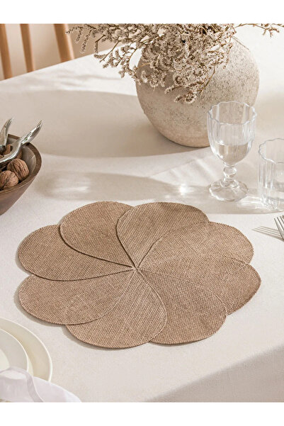 Empressco Bej Çiçek Figürlü Supla 38 cm, Şık ve Zarif Ev Dekorasyonu (1 adet)