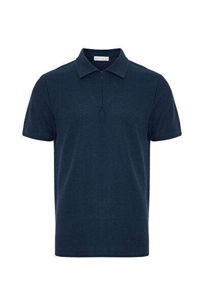 Mudo Zippered Polo Collar T-Shirt