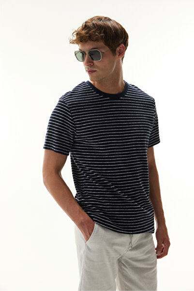 Mudo Striped Crew Neck Knitted T-Shirt