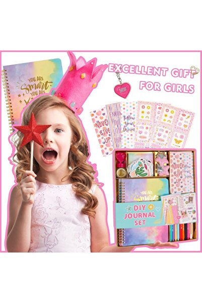 Pomefar DIY Journal Kit , Scrapbook & Diary Supplies Set for Teen Girls, Jour...