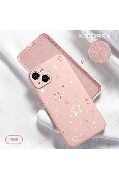 ucuc iPhone 14 Uyumlu İç Kadife Yüzey Kamera Koruması Anti-Darbe Silikon Kılı...