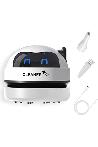 Arabest مكنسة كهربائية صغيرة للمكتب، مكنسة غبار لطيفة للطاولة مع فرشاة تنظيف ...