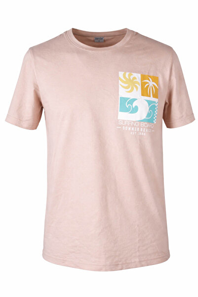 trender 26Ydt1000025 Stone Men's T-Shirt Surfing O Neck