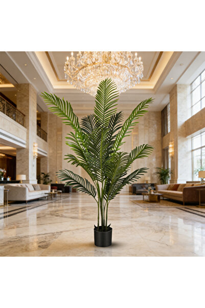 BESTONE شجرة نخيل اصطناعية بطول 140 سم، مظهر طبيعي، نبات صناعي لا يحتاج إلى م...