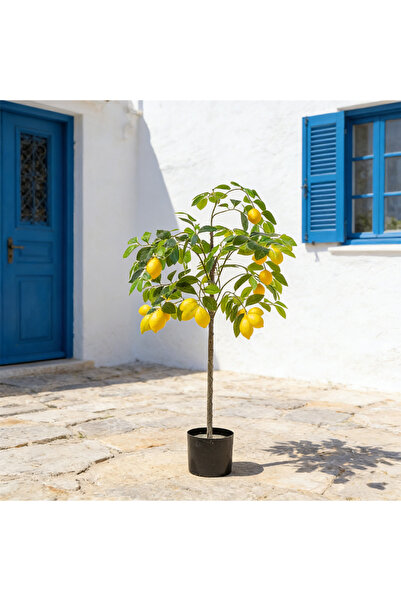 BESTONE شجرة ليمون اصطناعية بطول 120 سم، مظهر طبيعي، نبات صناعي لا يحتاج إلى ...