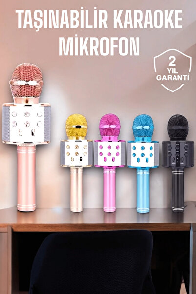 Genel Markalar Taşınabilir Bluetooth Karaoke Mikrofon: Hafıza Kart Girişli, E...
