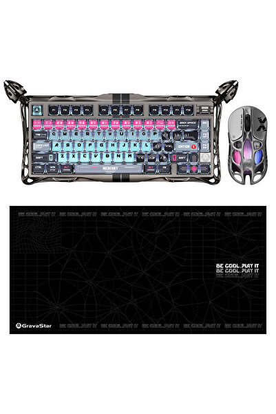 Gravastar V75 Pro Manyetik Kablolu Gaming Klavye, XPro Kablosuz Optik Mouse v...