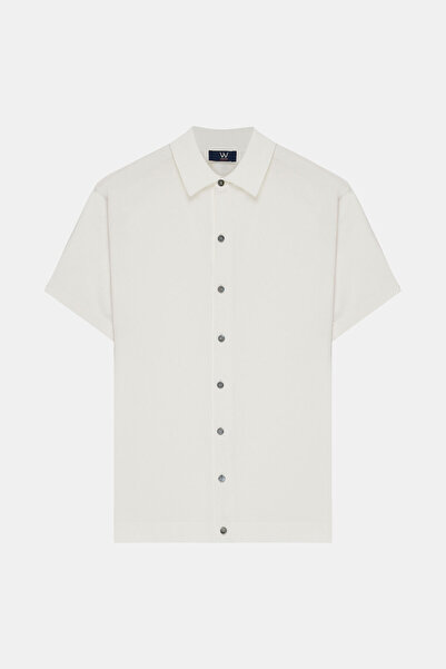 W Collection EKRU KISA KOLLU RAYON GÖMLEK