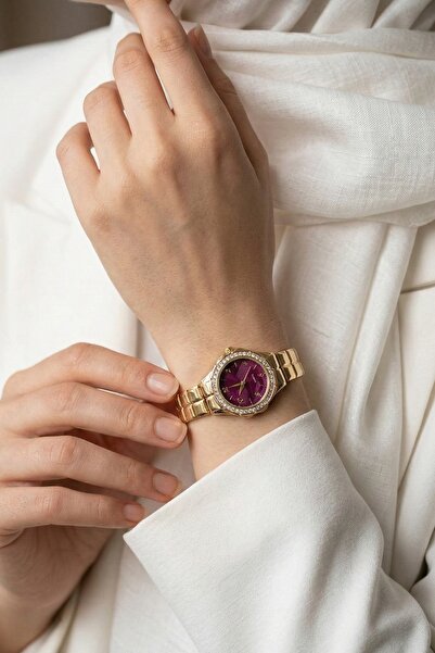InStyle Square Cord Gold-Burgundy Women's Wristwatch