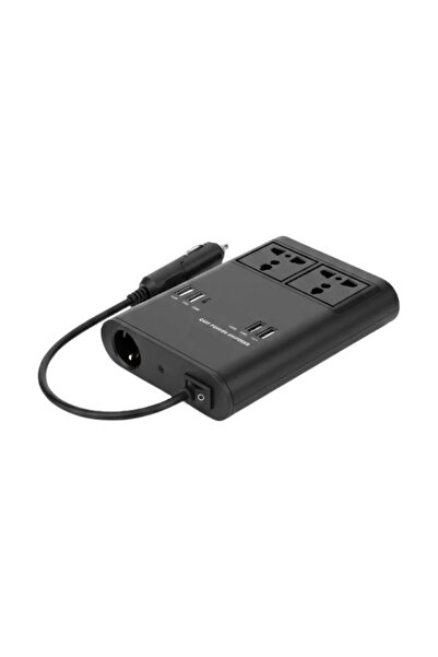 Başkenttekno Oto Çakmaklık Araçta 220V Girişi 4 USB + 2 Type-C Invertörü Çok ...