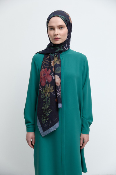Tuğba Lalin Natural Şal - Lacivert