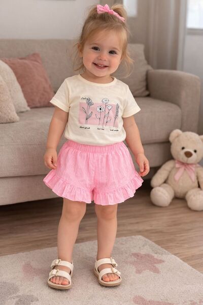 Sincap Baby Girl's Double Shorts Suit