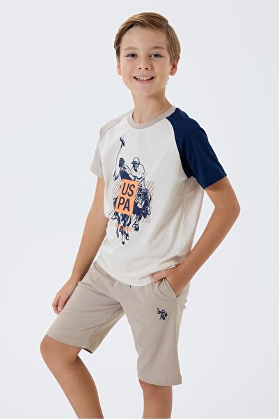 U.S. Polo Assn. U.S. Polo Assn Boys' Beige Bermuda Set
