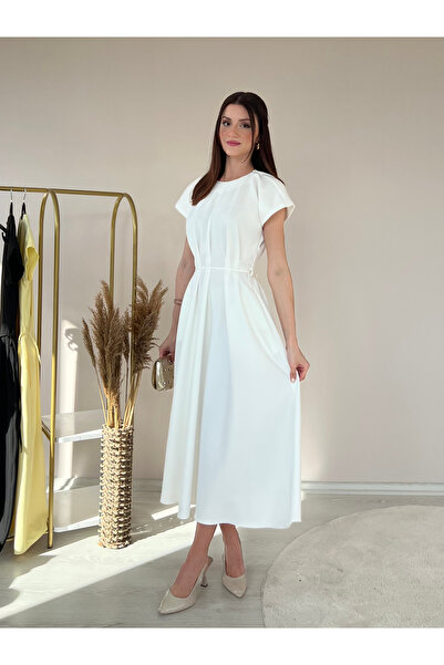 For Angels Haljina sa plisiranim strukom i vezanim rukavima