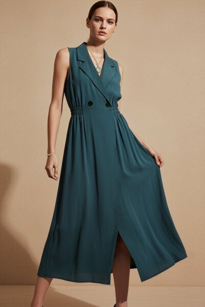 LA PANTE Women Dress Sleeveless Shirt Dress Summer Dress Midi Dress Long Styl...