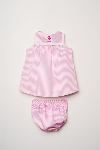 U.S. Polo Assn. Kız Bebek Pembe Elbise