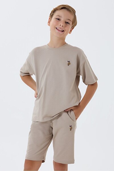 U.S. Polo Assn. Dečji krem bermuda komplet