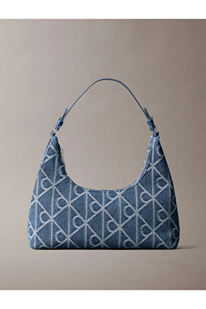 Calvin Klein Kadın Emblem Aop Denim Omuz Çantası