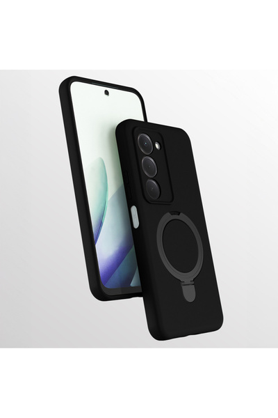 Paladyum Case غطاء سامارا من السيليكون الأسود متوافق مع حامل ماجسيف لهاتف ريد...