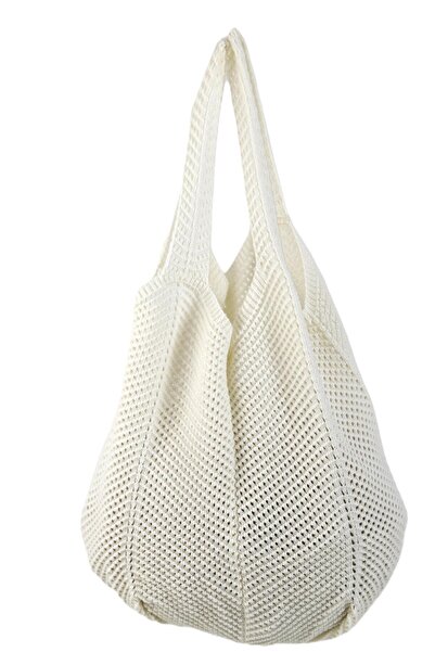 Raneel Kazançlı Alışveriş Shoulder Strap Knitwear Bag Ecru
