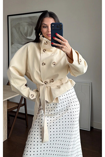 My Blog Trench coat Taş guler ridicat cu curea - 501326