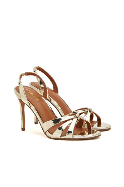 Dıvarese Gold Parlak Kadın Deri Platformlu Sandalet